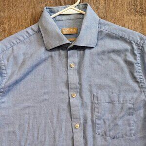 Men's Michael Kors Regular Fit Non-Iron Dress Shirt Blue Size 16 1/2
